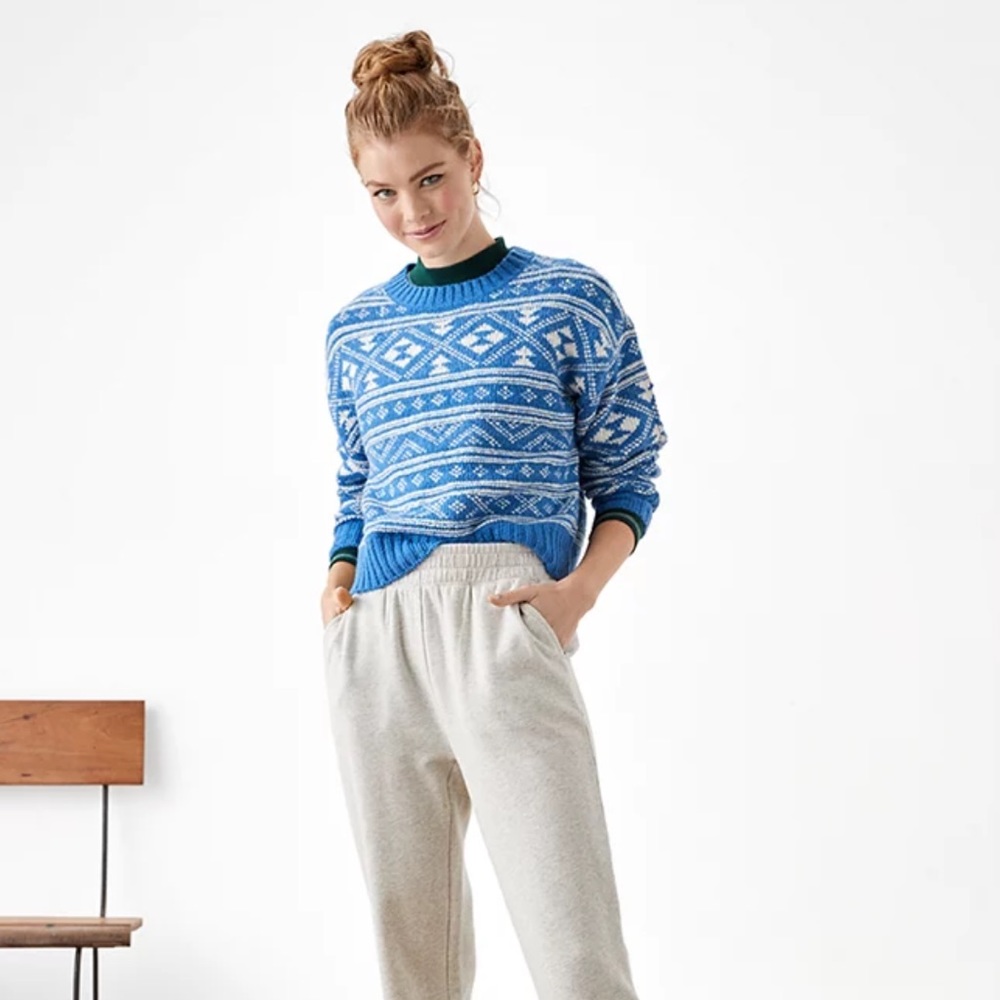 AE fair isle snowdrift blue